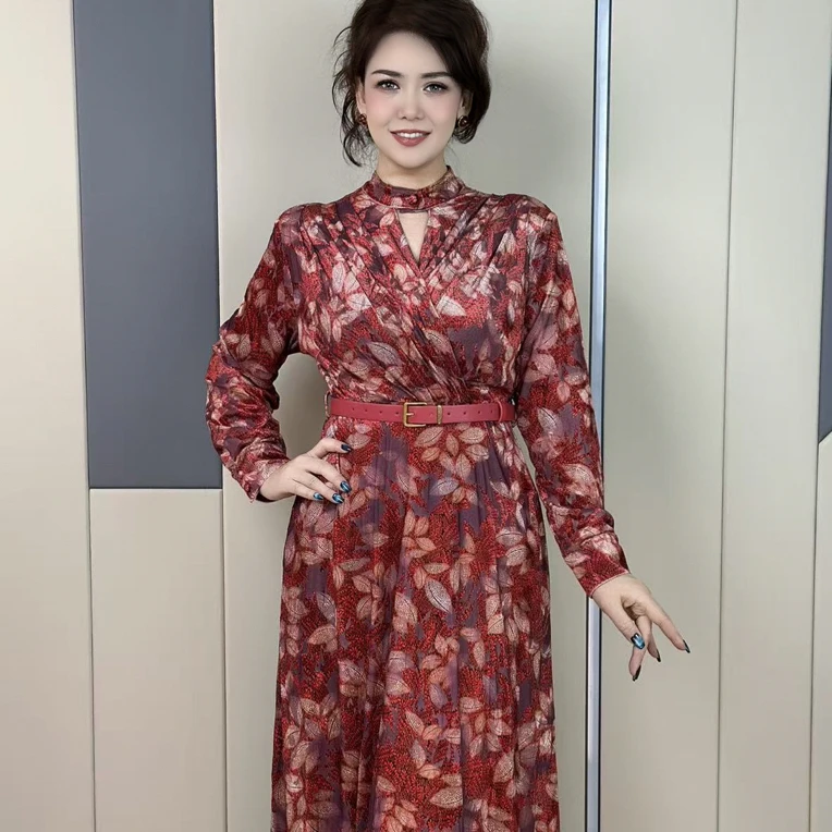 女士连衣裙显瘦气质长袖