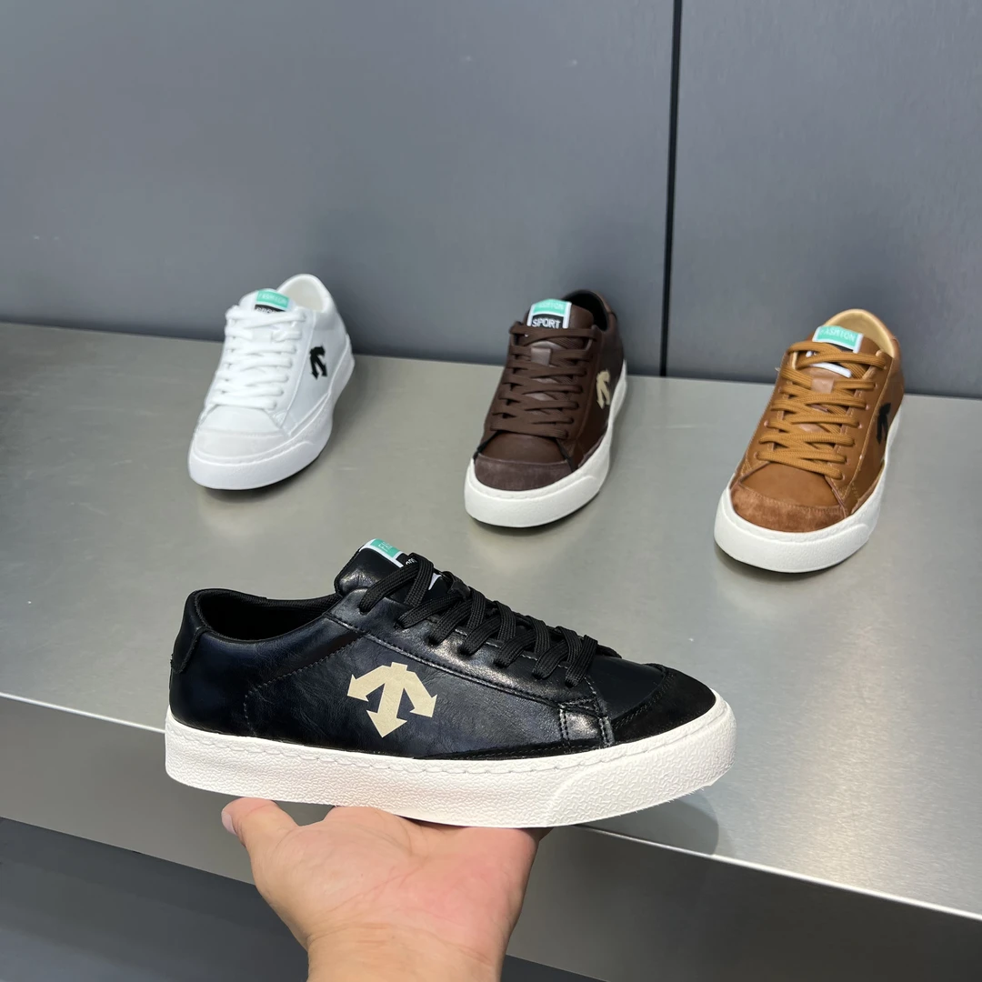 QS807-8秋季新款皮面男鞋舒适百搭休闲鞋低帮软底板鞋时尚潮鞋