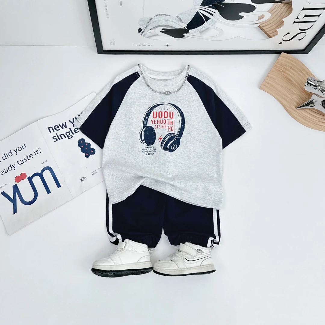 儿童套装夏季2025新款男童短袖两件套洋气潮 WG28321悠悠童话童装