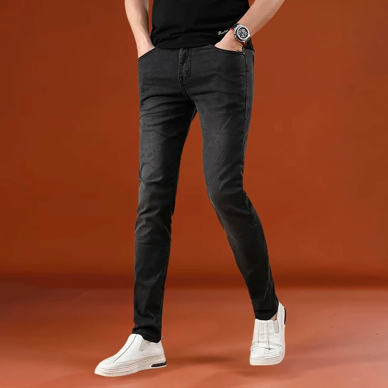 男士牛仔裤男款修身小脚弹力爆款2025新款秋冬款中青年休闲裤子男