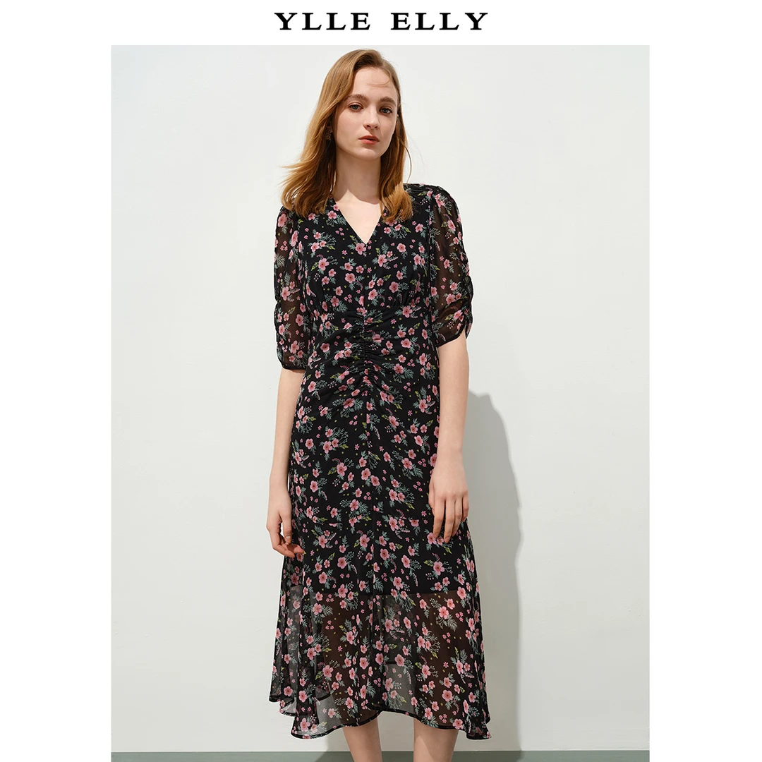 【小余专属】雪纺连衣裙女夏法式高级感气质收腰连衣裙Y534204338