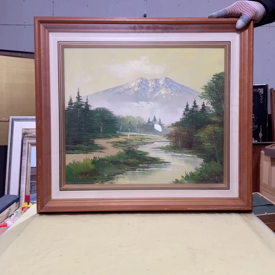 绘画惋*屏风框画茶空间设计