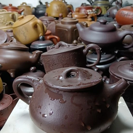 茶壶紫砂宜兴原矿紫玉金砂400cc柴烧紫砂壶