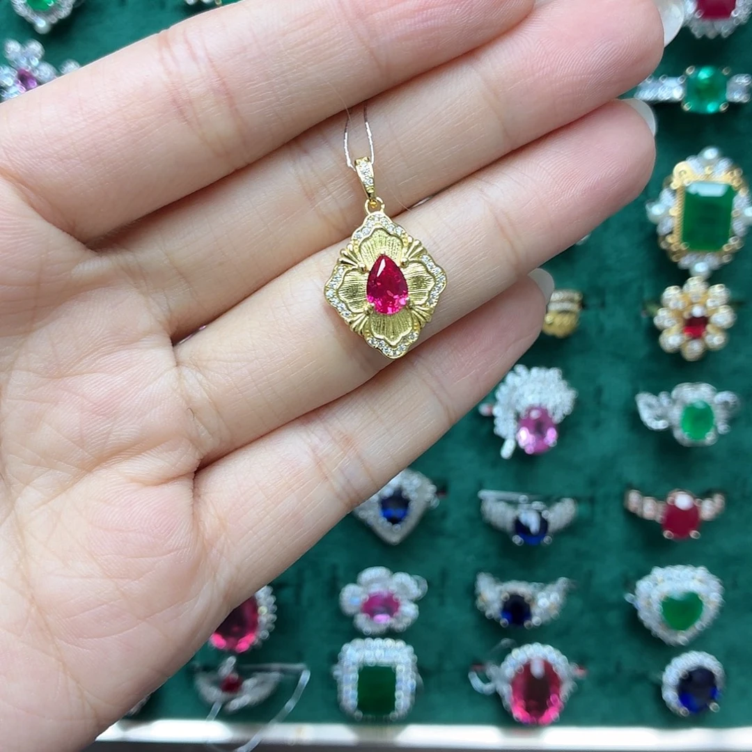 无吊坠925银卢比来培育宝石