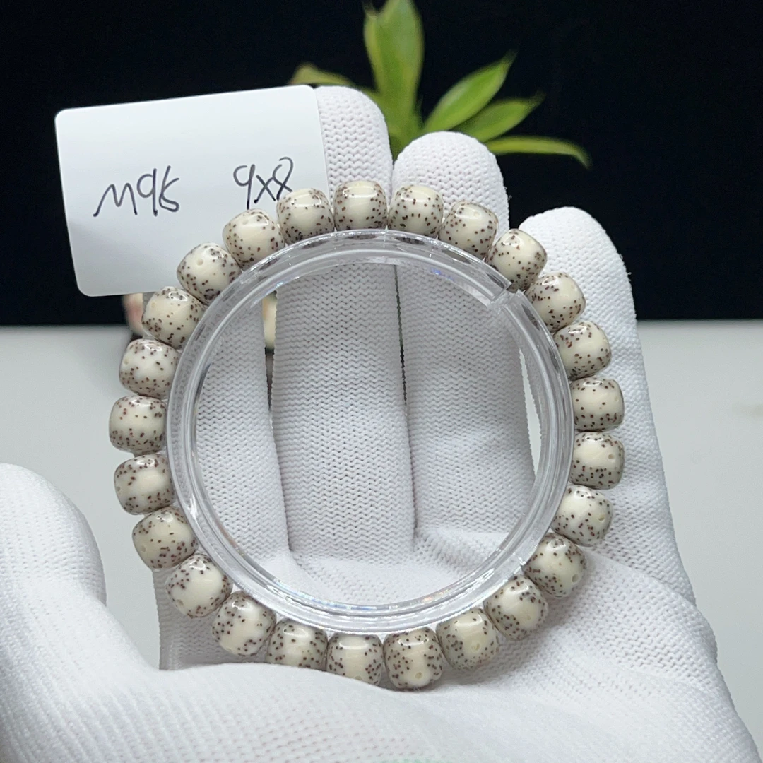 M95糯冰奶奶灰9×8一线天正月大留白针尖星一物一图星月菩提手串