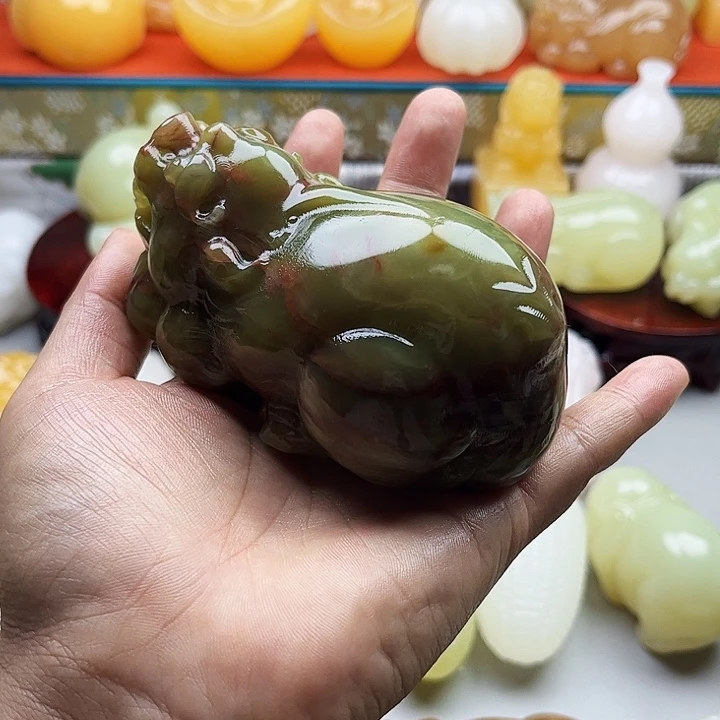存***福石材貔貅手把摆件