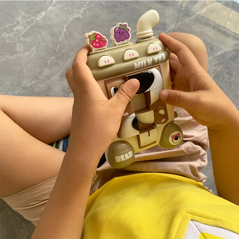 卡通3D动物华容道滑动拼图板思维训练益智立体拼板玩具小熊