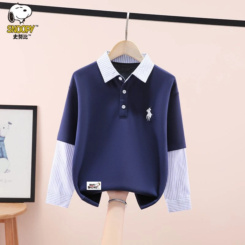 史努比男童卫衣秋冬装2025新款洋气中大童男孩时尚百搭长袖打底衫