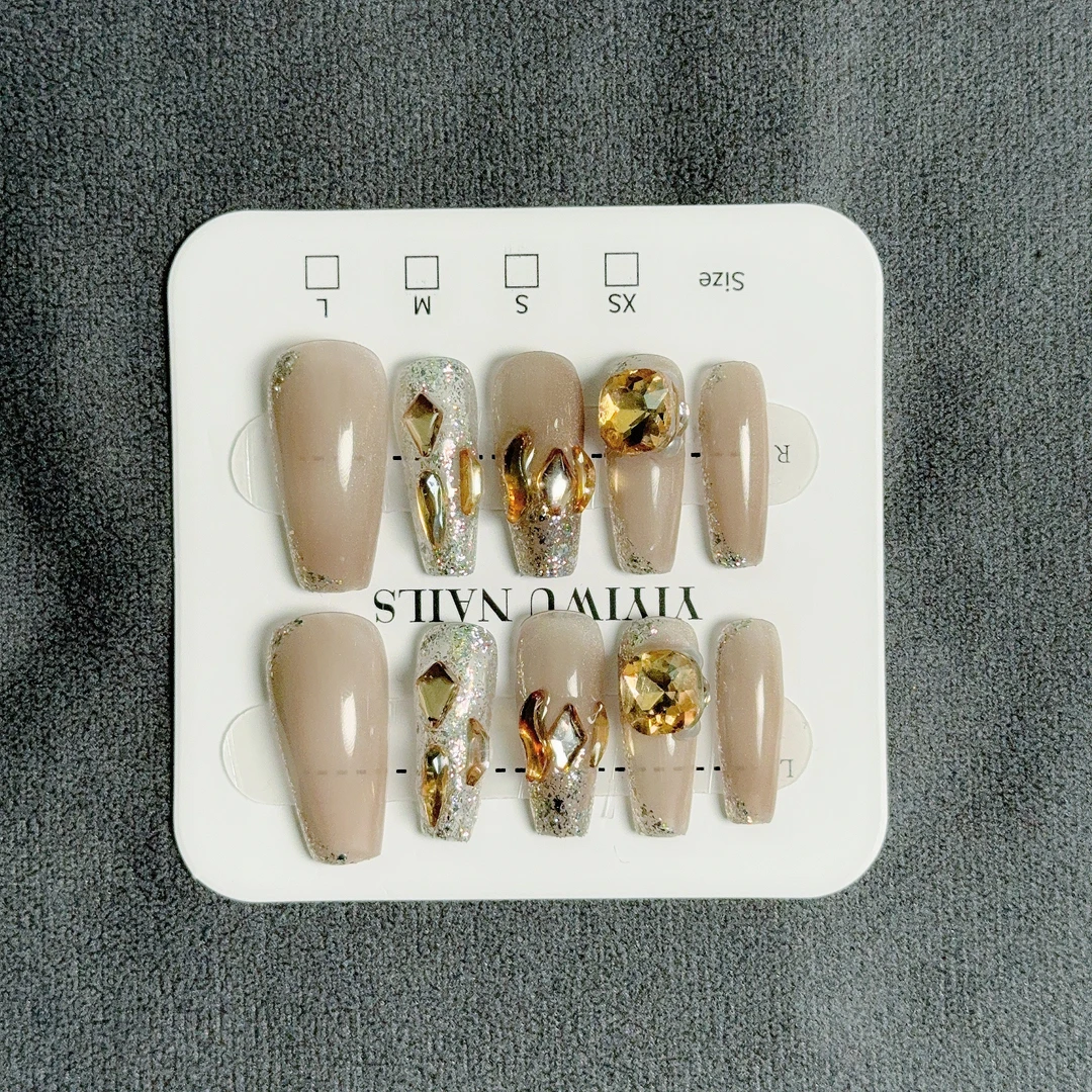 【慕影】轻奢纯手工穿戴甲气质显白指甲贴新款显手白美甲贴片可拆卸