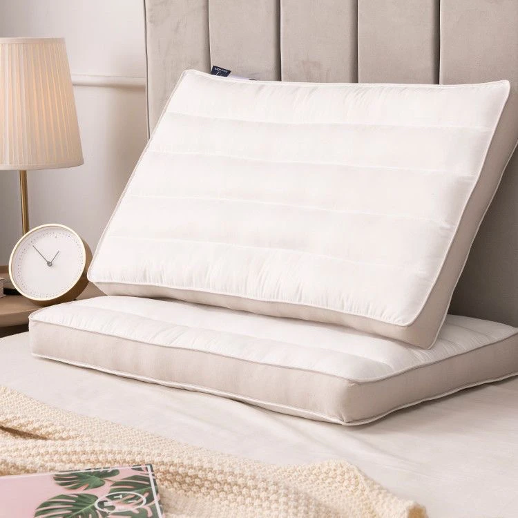 登山家纺豆芙枕枕芯枕头立衬护颈家用舒适柔软全棉高密布棉枕学生