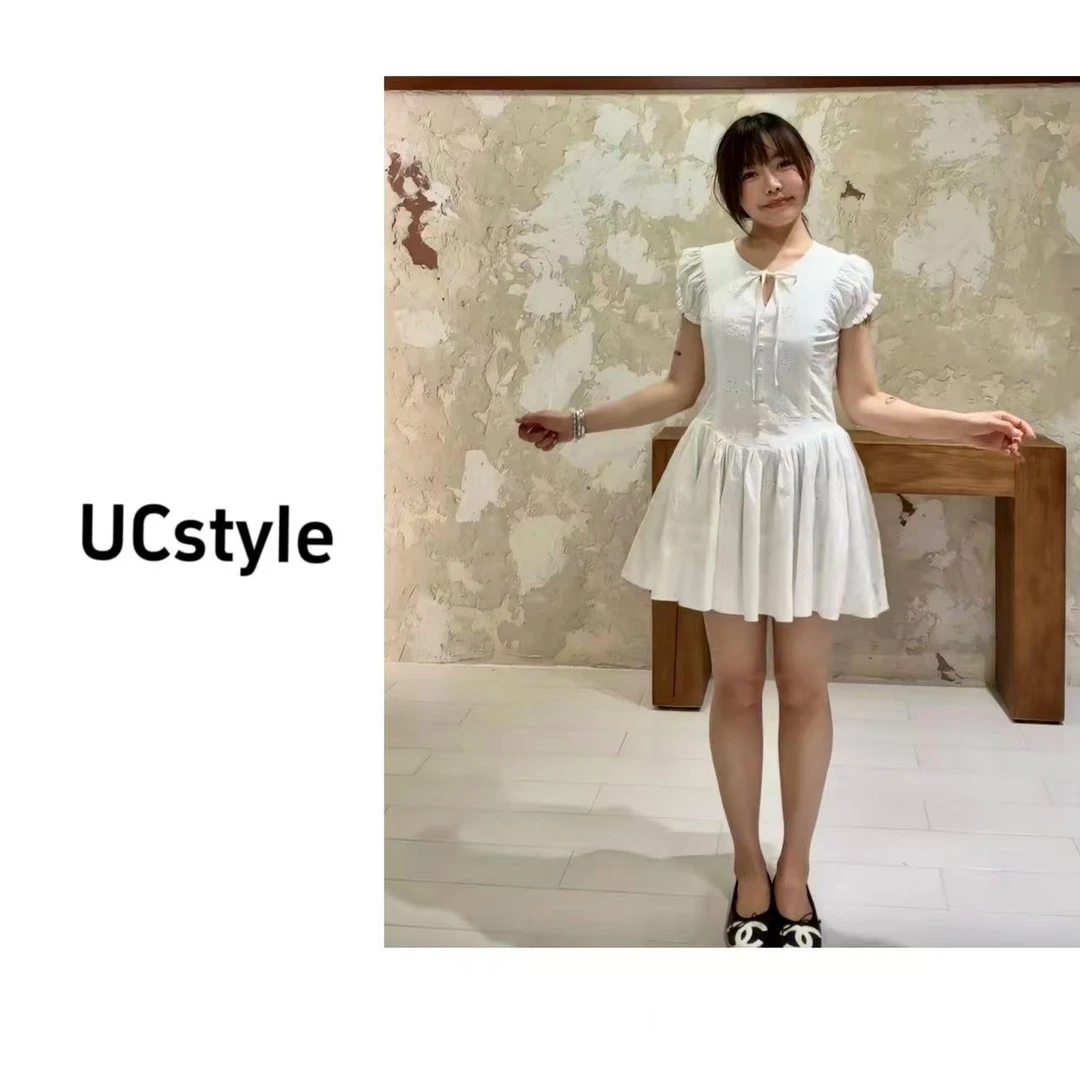 【UC STYLE】A8411法式显瘦收腰刺绣连衣裙主播穿S码