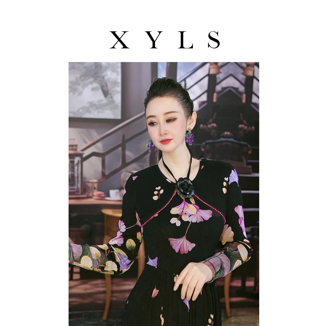 女装连衣裙弹力印花T007132