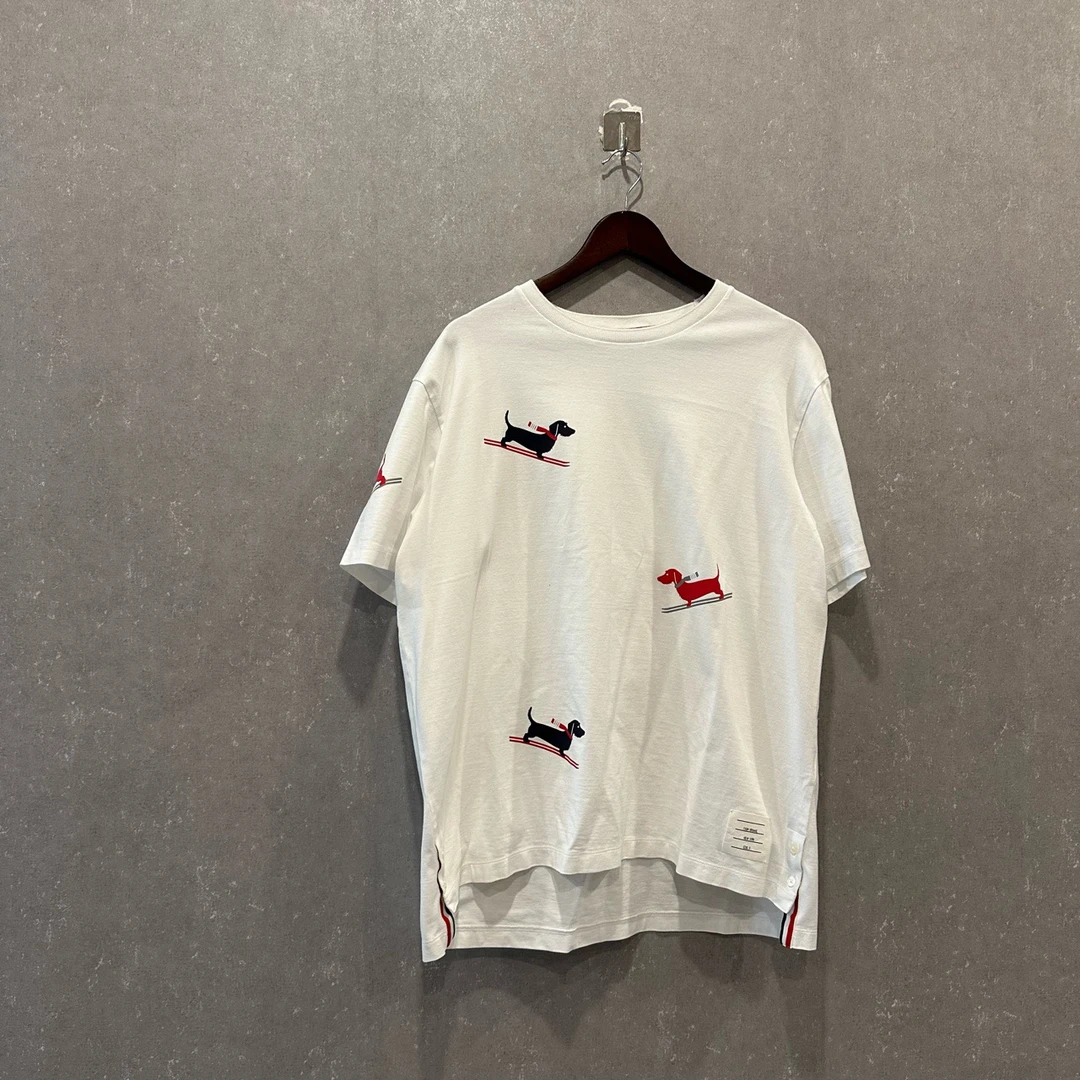 99新 THOMBROWNE 纯色刺绣小狗圆领短袖5码003406