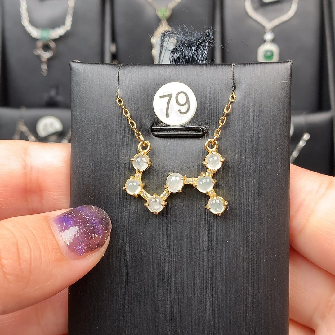 翡翠银S925镶嵌颈饰