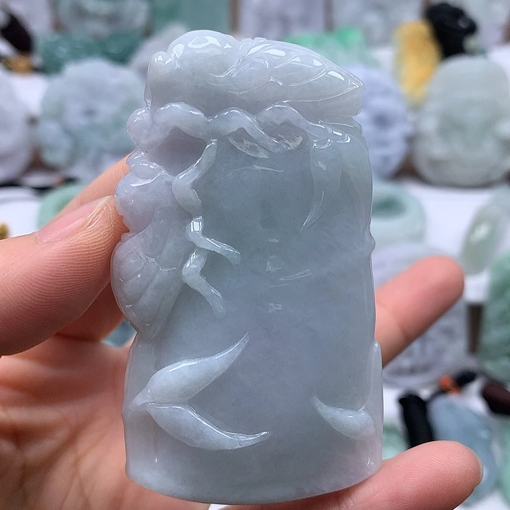 翡翠未镶嵌颈饰大节节高升两面工艺卡厚12+