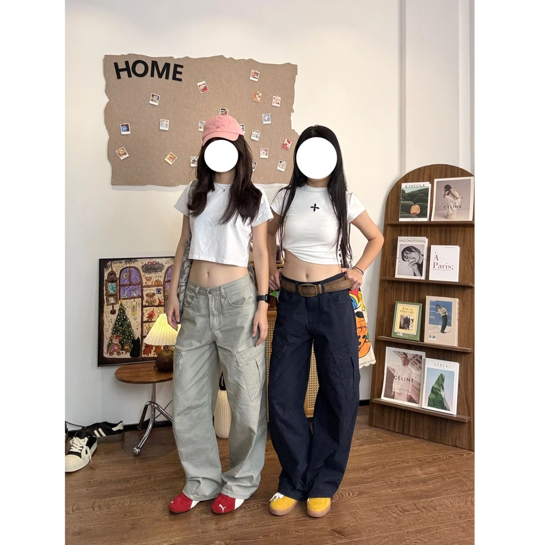 NOMIO美式复古多口袋工装裤直筒宽松百搭休闲长裤男女显瘦夏季