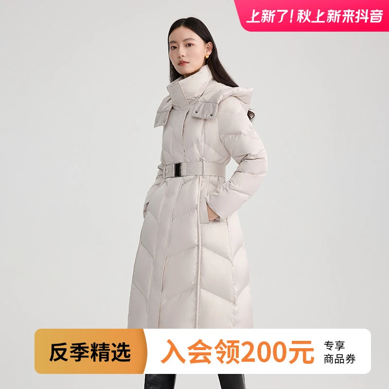 艾莱依女士女款中长款修身保暖冬季户外休闲时尚防风1299