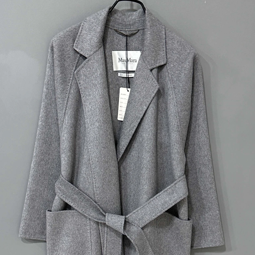 99新 MaxMara 银灰色labbro 羊绒大衣/36码/30786