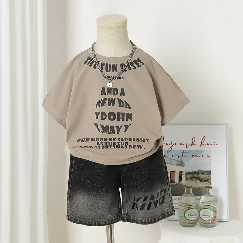 男童夏季背心套装2025新款韩版儿童酷帅洋气坎肩宝宝衣服潮