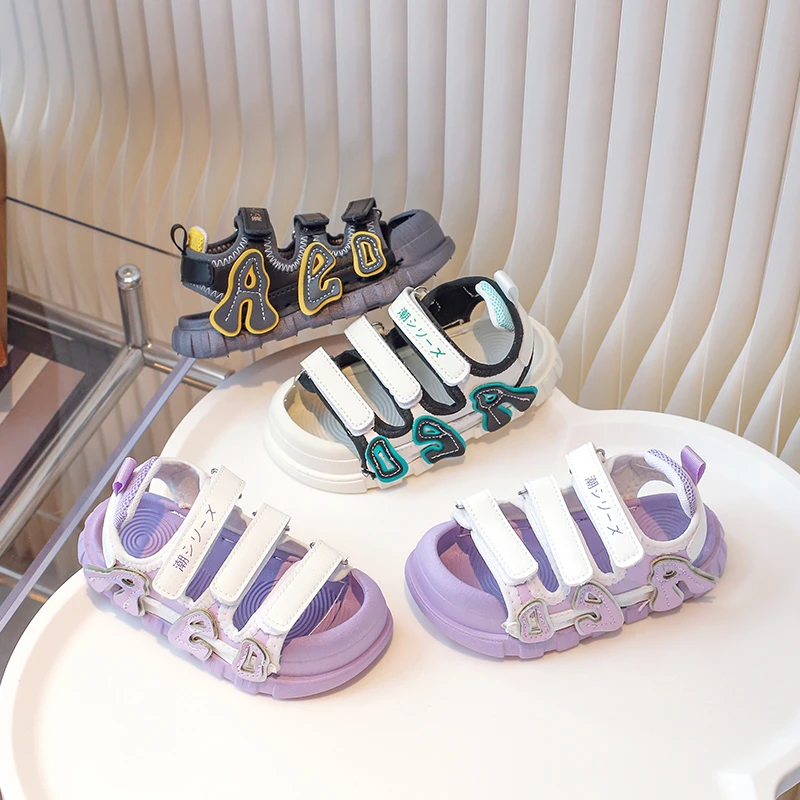 【多巴胺穿搭】儿童防踢露趾凉鞋夏季新款男女童沙滩鞋户外溯溪凉鞋