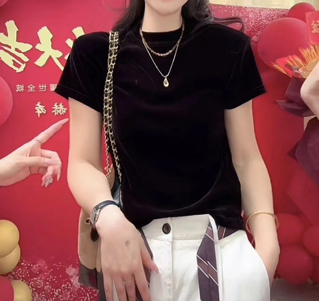 【赫本】丝绒显瘦时尚立领小上衣