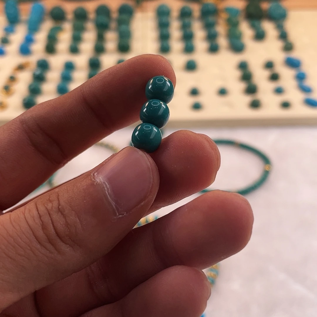 绿松石未镶嵌耳饰