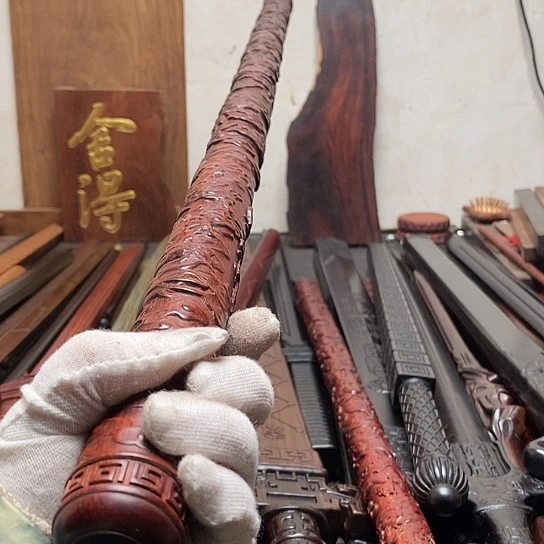 紫檀木木80长盘龙棍