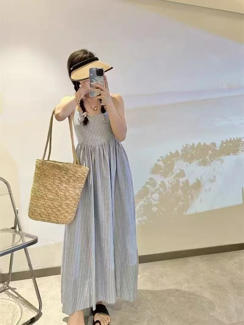 （1601-1700）显瘦气质时尚 休闲长款 无袖 长裙 百搭 宽松 韩版