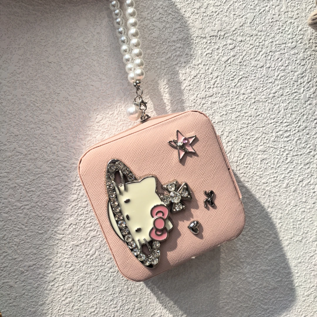 F081粉色星球大KT猫咪首饰盒