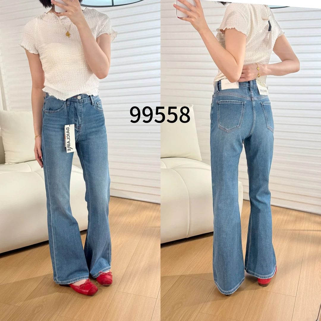 代嘉儿品牌清货 · 99558四面弹高腰显瘦薄款窄版微喇裤