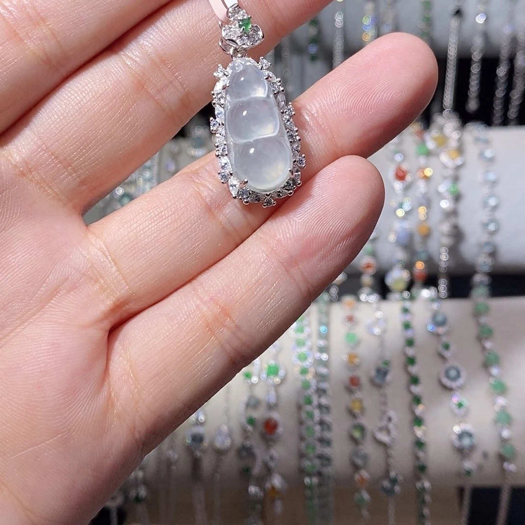 翡翠银S925镶嵌颈饰