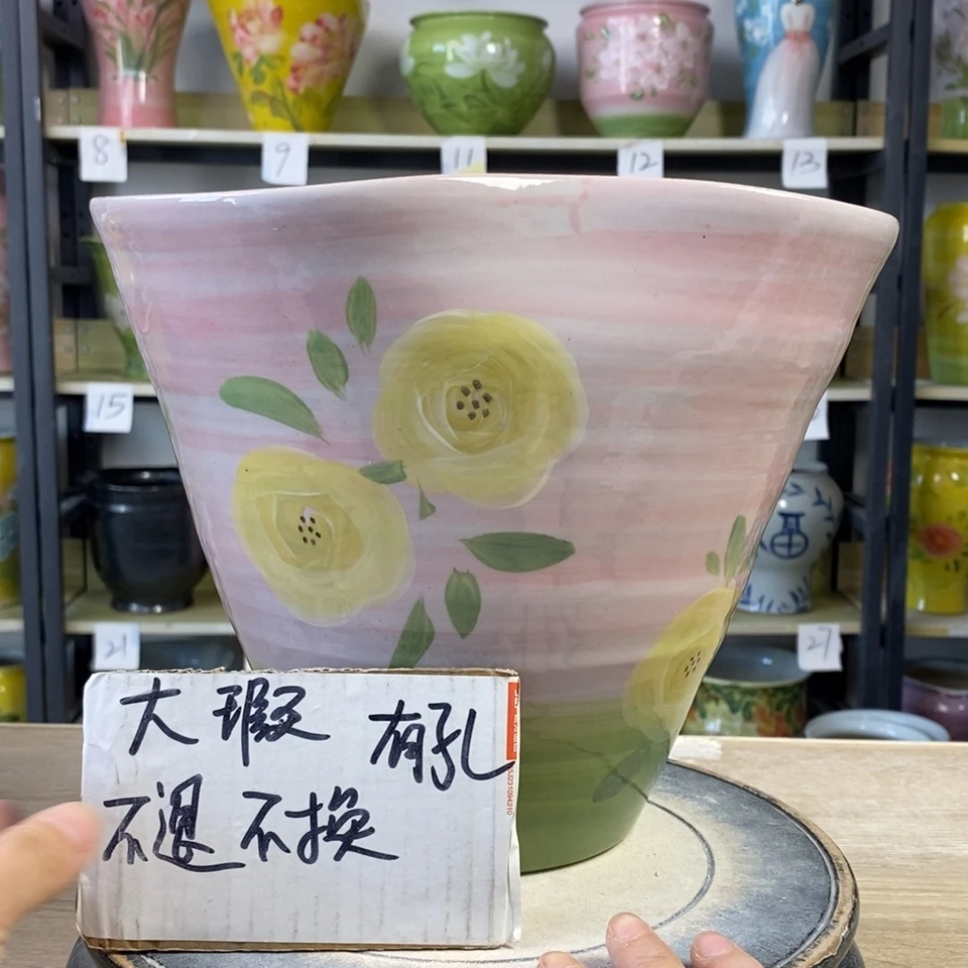 景德镇手工手绘陶瓷花盆