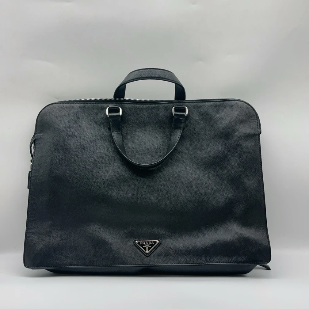 95新 Prada/普拉达  黑色手提公文包  1384 7144
