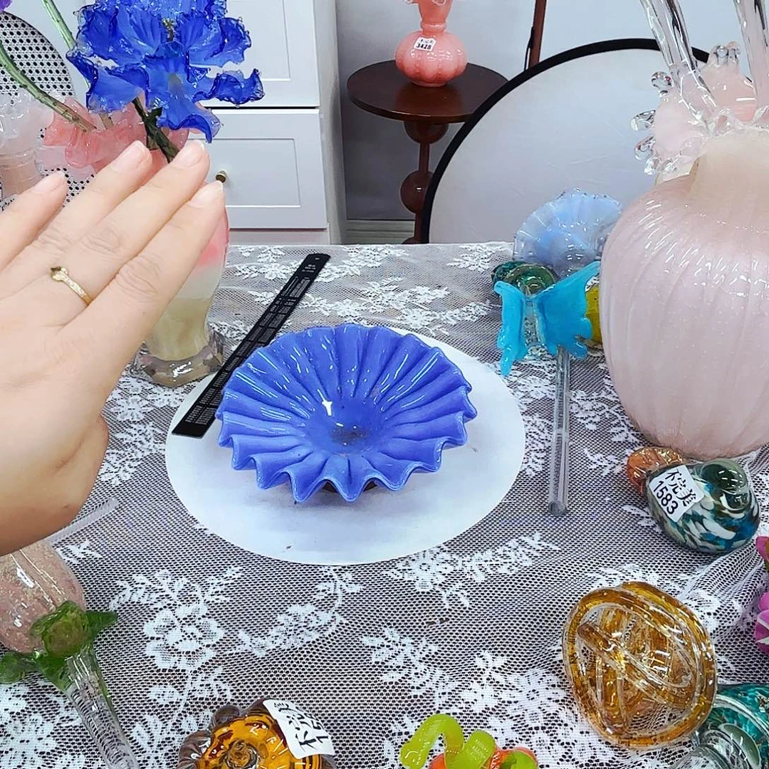 折纸盘琉璃花瓶花器艺术品