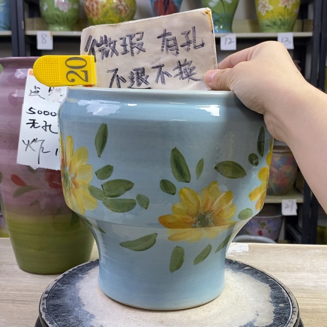 景德镇手工手绘陶瓷花盆