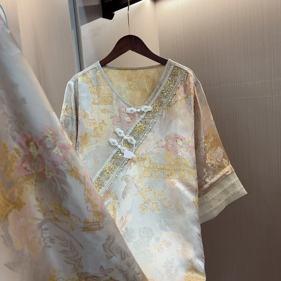 朝颜令-2025新中式中国风夏季复古改良旗袍显瘦连衣裙