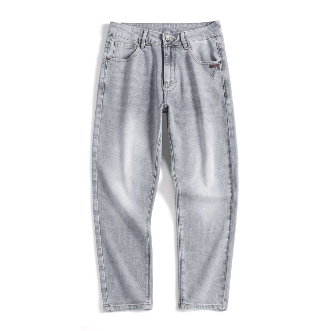 高端宽松锥形牛仔裤男2025春夏薄款男士直筒百搭休闲潮流时尚裤子