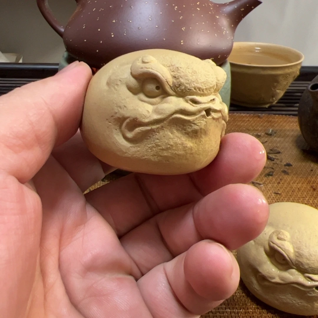 本山绿泥茶宠紫砂茶宠