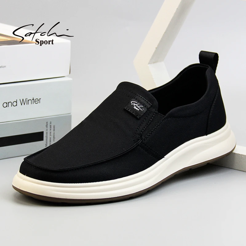 沙驰运动男鞋2025秋季新款布鞋男士休闲鞋一脚蹬板鞋软底男帆布鞋