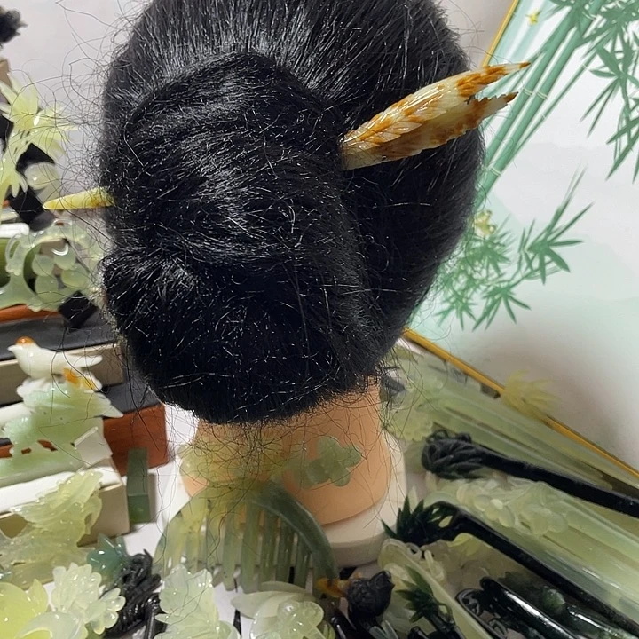 蛇纹石玉合金发饰