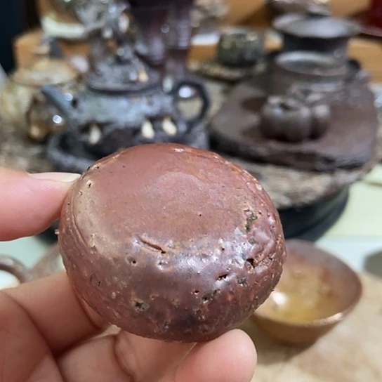 杯盖置 柴烧裸烧手作品