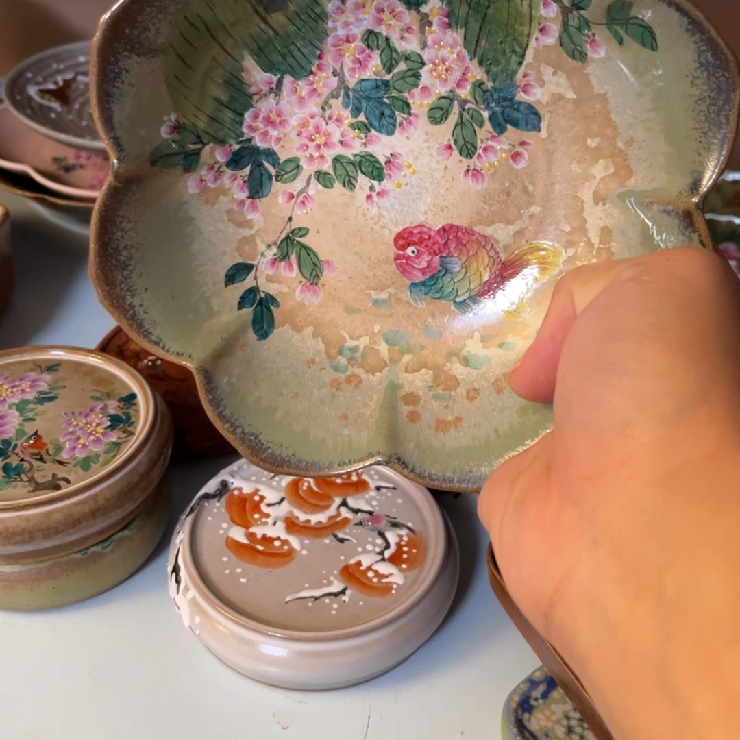 柴烧手工手绘陶瓷