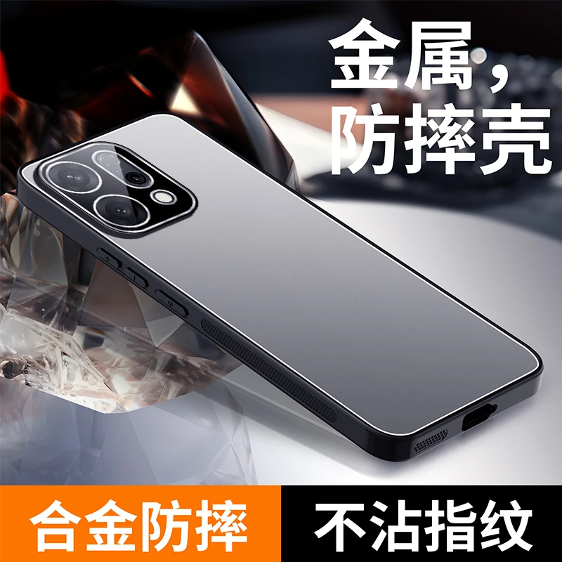OPPOReno14手机壳新款镜头膜全包14Pro金属防摔硅胶磨砂高级感ins