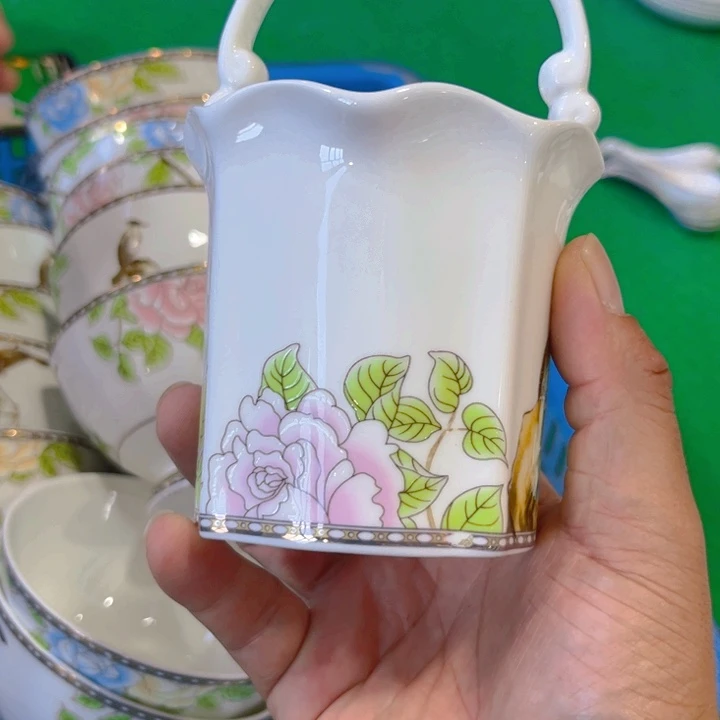 瓷片琴瑟花篮一个微瑕