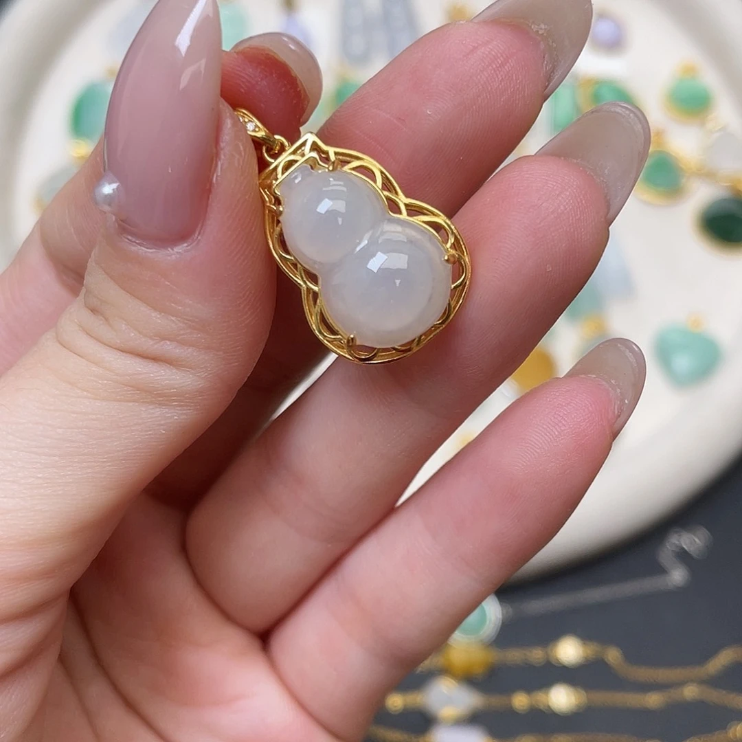 翡翠银S925镶嵌吊坠(不含链)