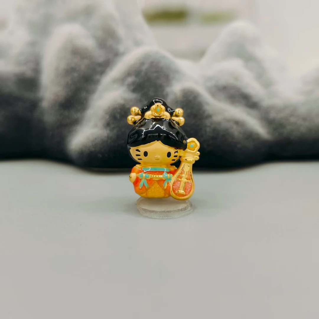 【珺铺黄金】足金999敦煌天女kitty转运珠典雅精美3D硬金配饰