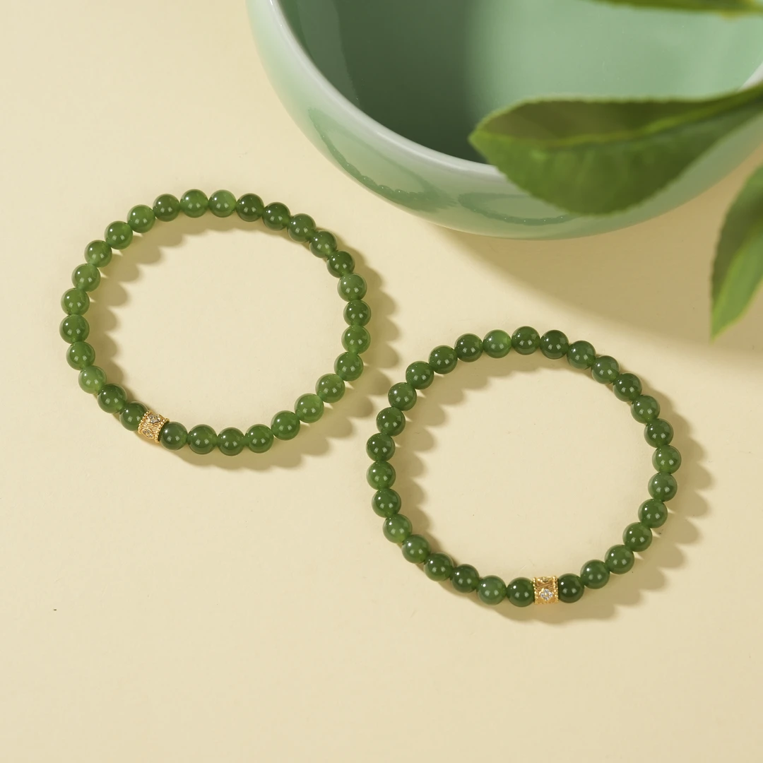 【云上叙】和田玉DIY单圈手串-多样性发其一-约6mm-V65691-M（甄选）