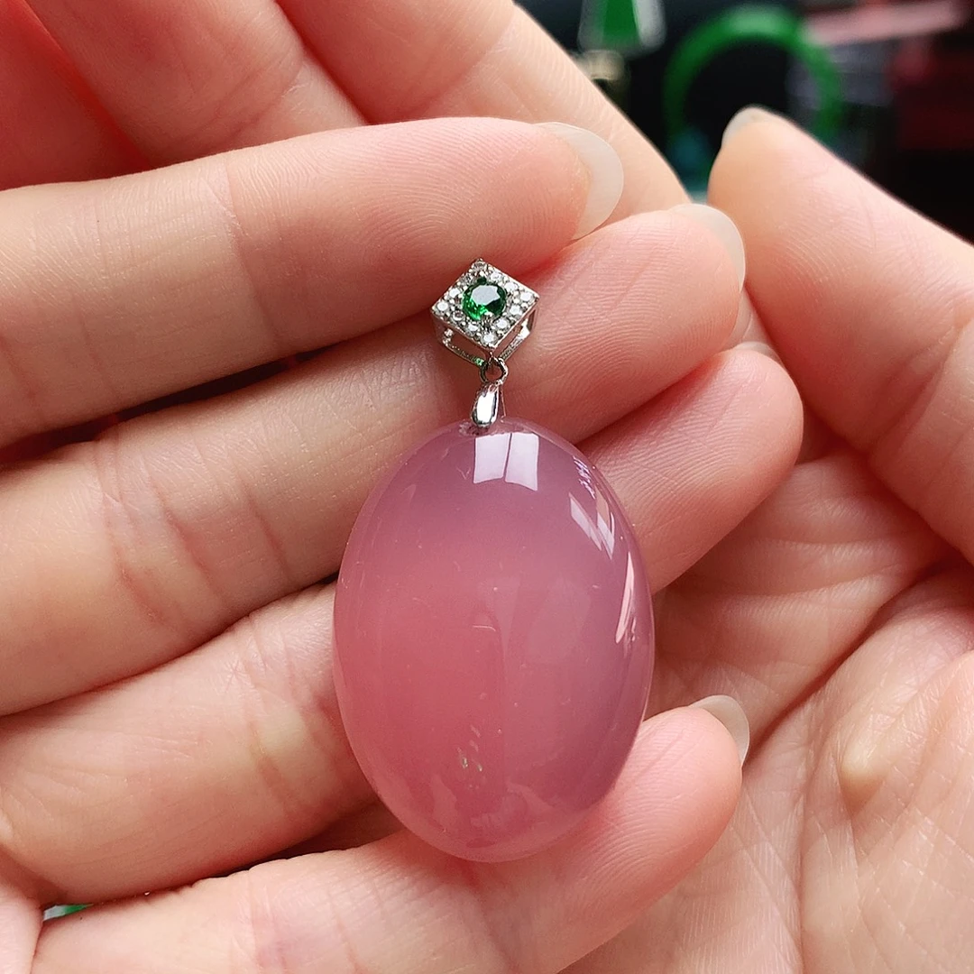 玛瑙/玉髓吊坠银S925镶嵌