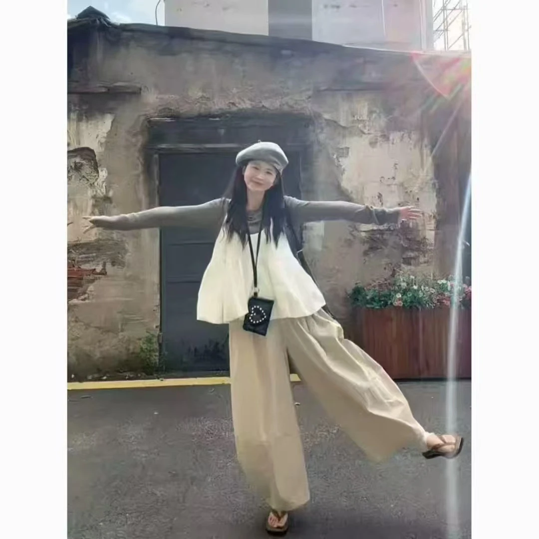 秋季复古休闲裤女装衬衫韩版时尚套装高腰上衣卫衣