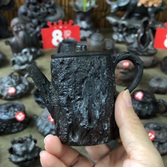 树桩壶全手捏柴烧茶器八折